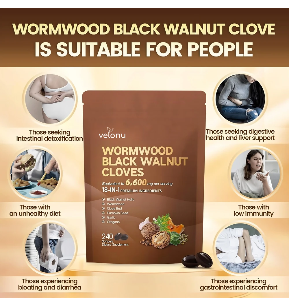 Velonu Black Walnut Wormwood Capsules